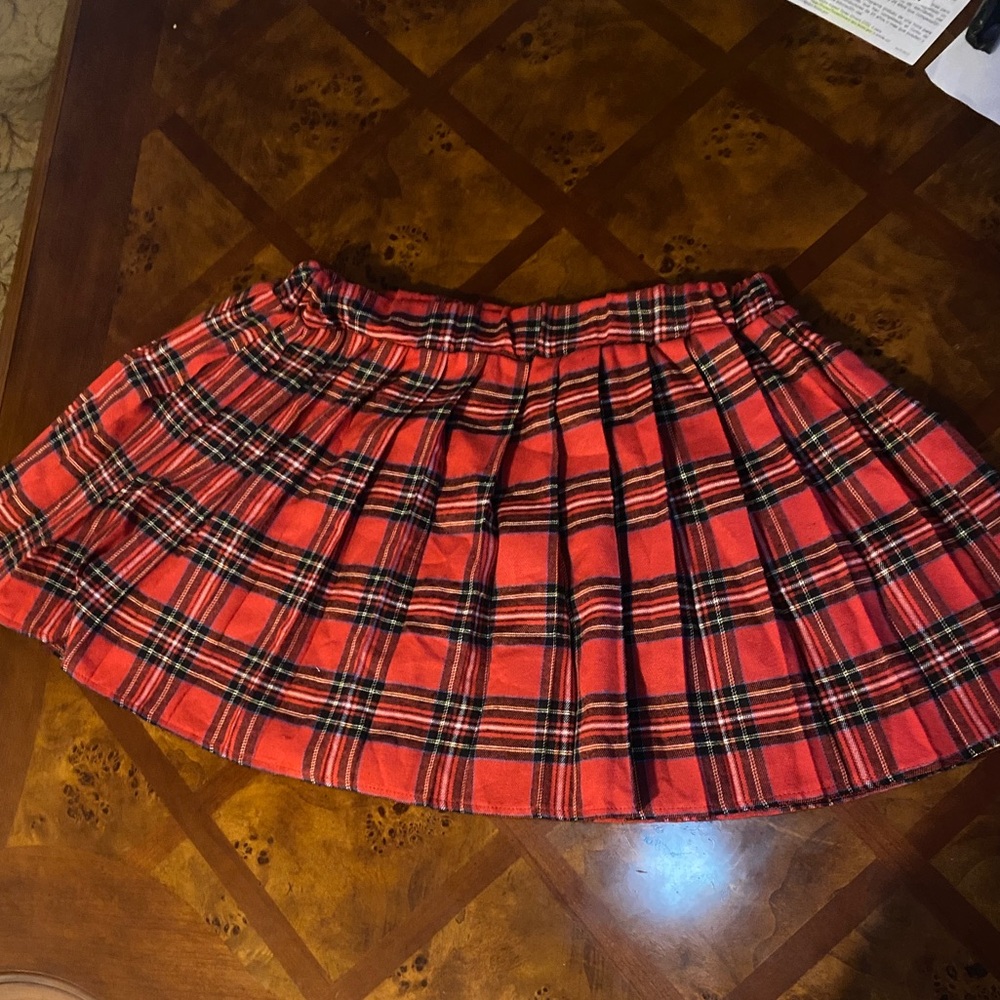 Chic Red Plaid Mini Skirt